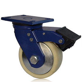 6寸藍架尼龍剎車輪