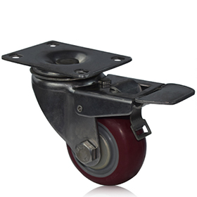 3寸不銹鋼PU剎車輪